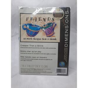 Dimensions Counted Cross Stitch Kit FRIENDS CHEAPER THAN A SHRINK 6980 7x5